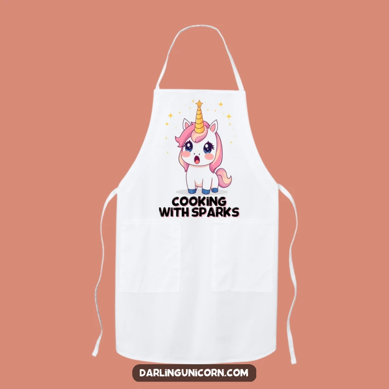 Funny Surprised Unicorn Stardust Apron: Magical Kitchen Creations