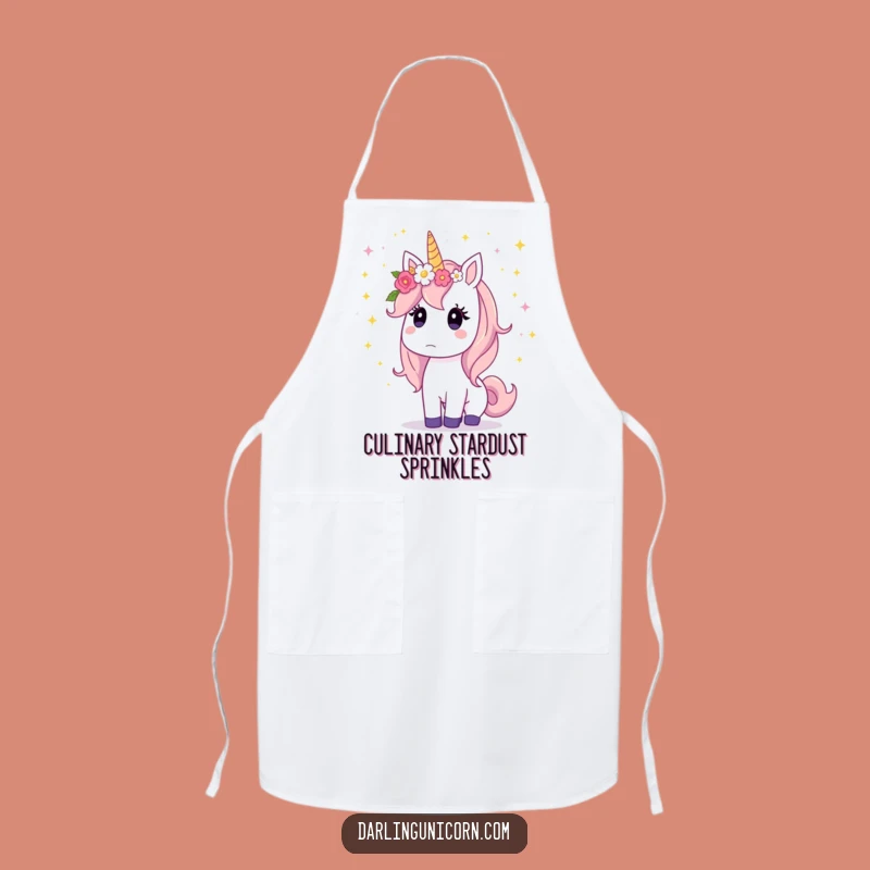 Funny Unicorn Apron: Surprised Stardust Fall, Magical Kitchen Gift