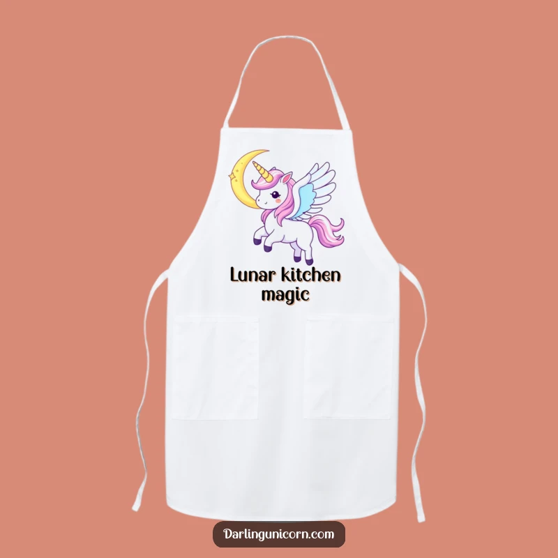 Funny Kawaii Unicorn Moon Soar Apron: Cook Under the Stars - Hilarious Funny Gift