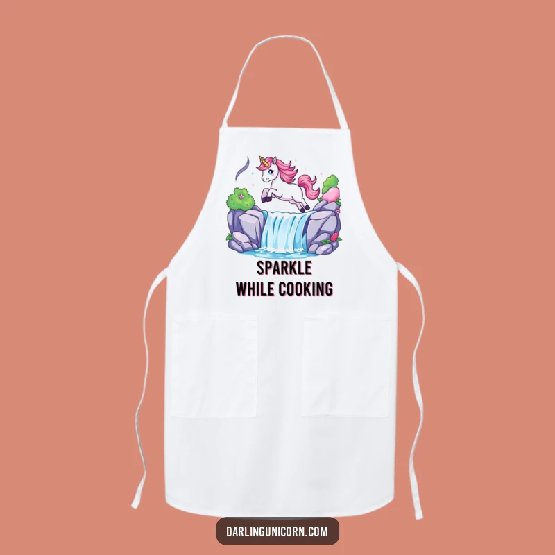Funny Unicorn Waterfall Leap Apron - Cook Up Magic & Avoid Messes