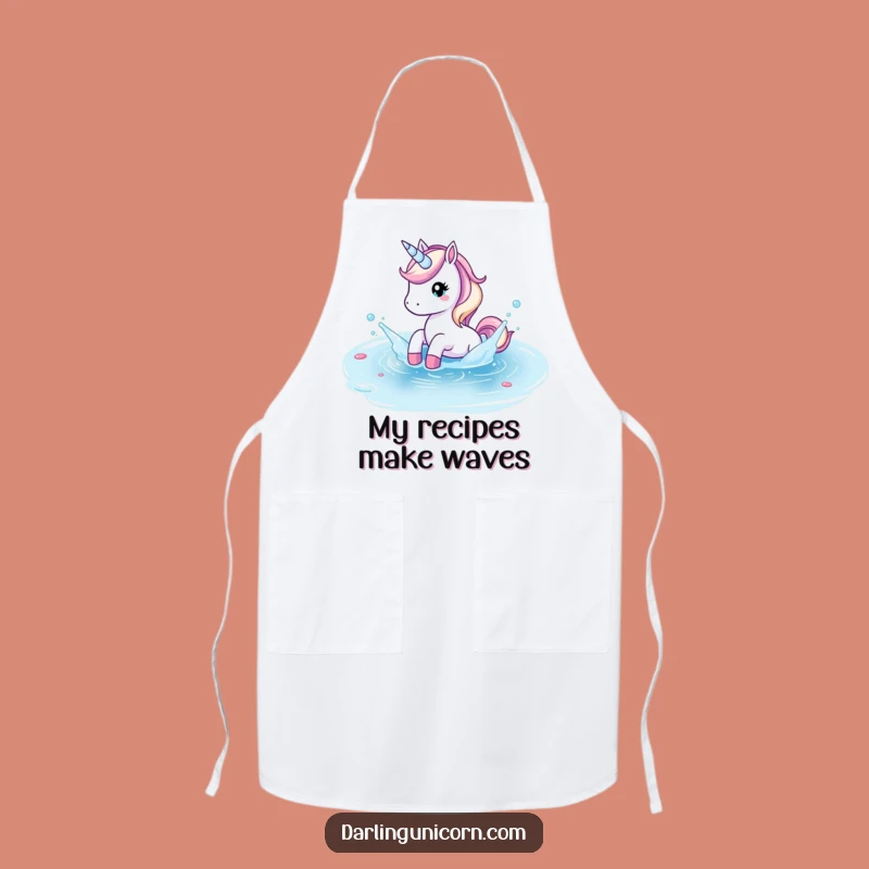 Funny Unicorn Pond Splash Apron: Cook with Refreshing Fun and Style