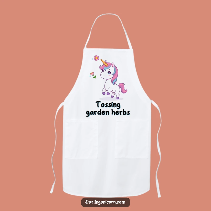 Funny Flower Toss Unicorn Apron: Kitchen Fun, Hilarious Cooking Gift