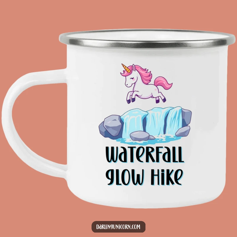 Adventure Funny Kawaii Unicorn Waterfall Leap Camping Mug: Magical Sips - Great Funny Gift