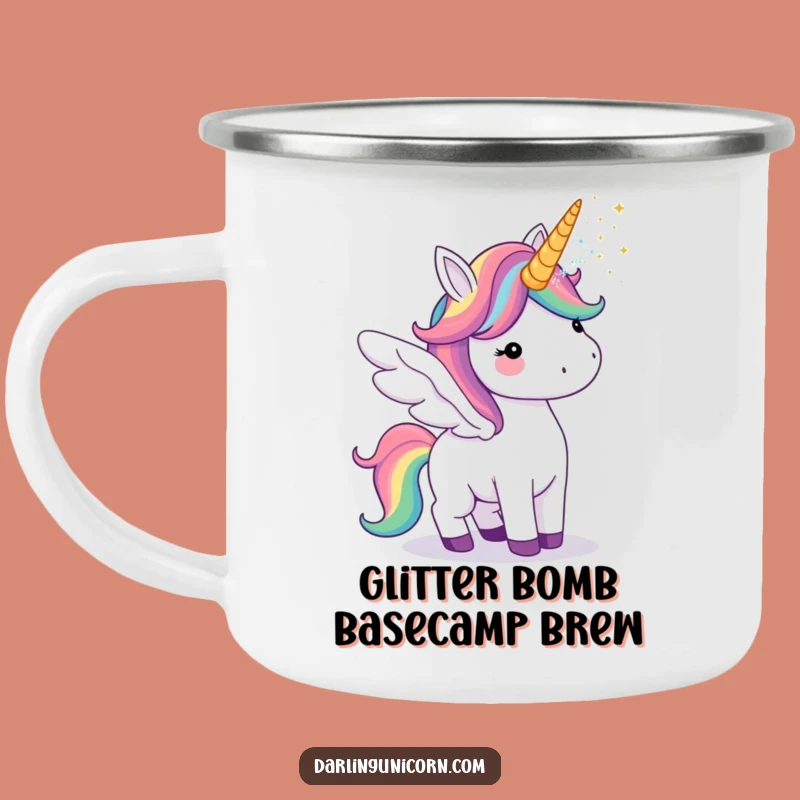 Adventurous Funny Unicorn Rainbow Wings Camping Mug: Sip Magic on the Go
