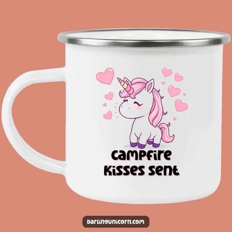 Funny Kissing Unicorn Camping Mug: Adventure Love, Sparkle Hearts, Perfect Outdoor Gift