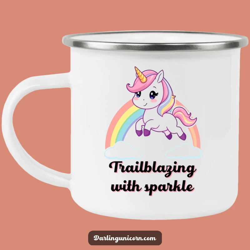 Durable Funny Unicorn Rainbow Leap Camping Mug: Cheerful Adventure Companion