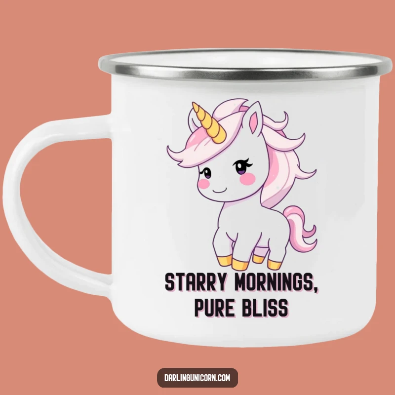 Funny Unicorn Camping Mug: Happy Starry Mane Toss, Outdoor Joy Gift