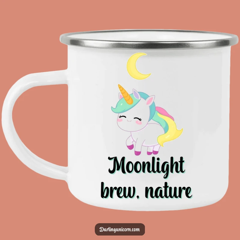 Funny Unicorn Camping Mug - Serene Moon Gazer, Durable Funny Gift for Campers