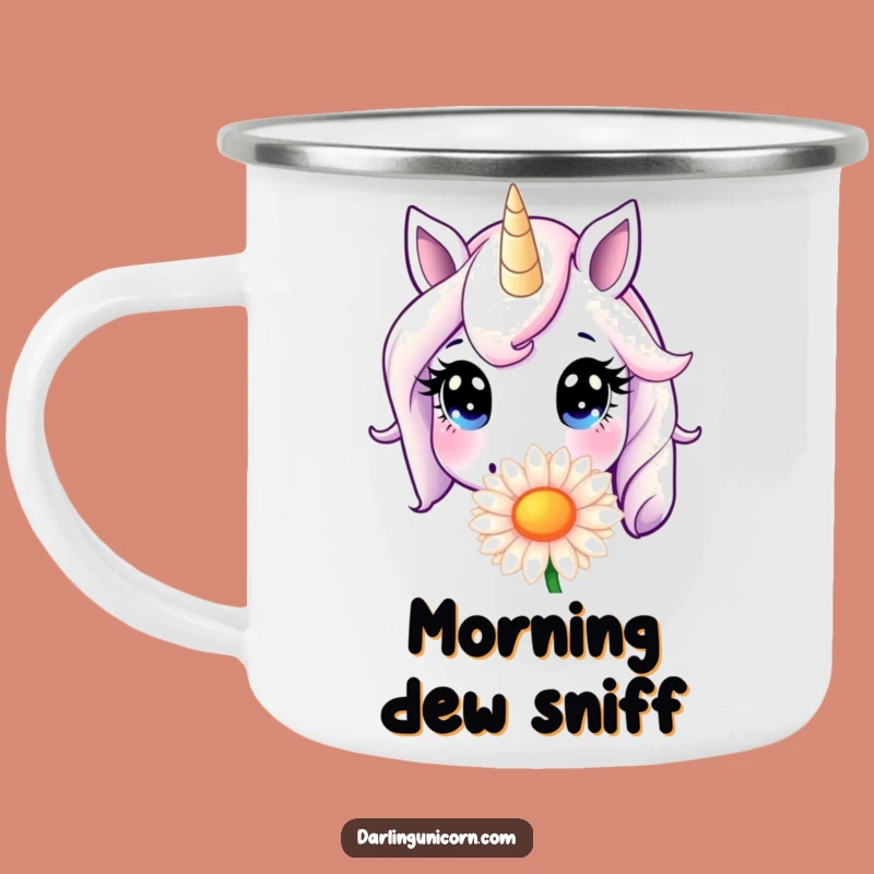 Funny Unicorn Daisy Sniff Camping Mug: Adventure Ready, Durable, Perfect Outdoors Gift