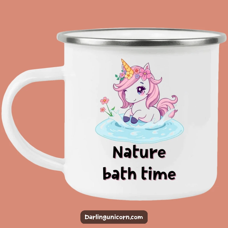 Funny Unicorn Flower Splash Camping Mug: Adventure with Nature's Magic!