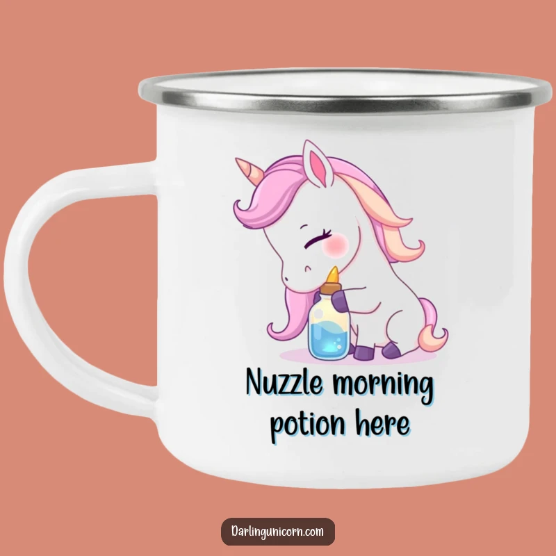 Funny Gentle Unicorn Nuzzling Potion Camping Mug - Outdoor Magic Gift