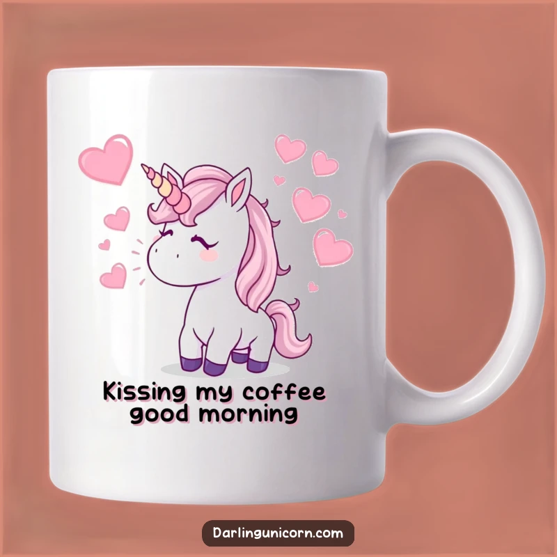 Funny Kissing Unicorn Mug: Sparkle Hearts, Romantic Humor, Perfect Sweet Gift