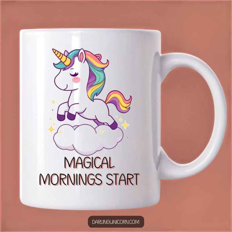 Funny Unicorn Cloud Mug - Joyful Rainbow Leap Gift for Dreamers