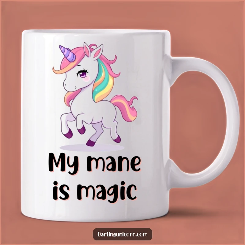 Funny Unicorn Rainbow Mane Mug: A Joyful Prancing Creature, Perfect Funny Gift