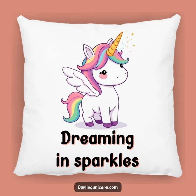Cozy Funny Unicorn Rainbow Wings Pillow: Cuddle Up with Magical Laughter
