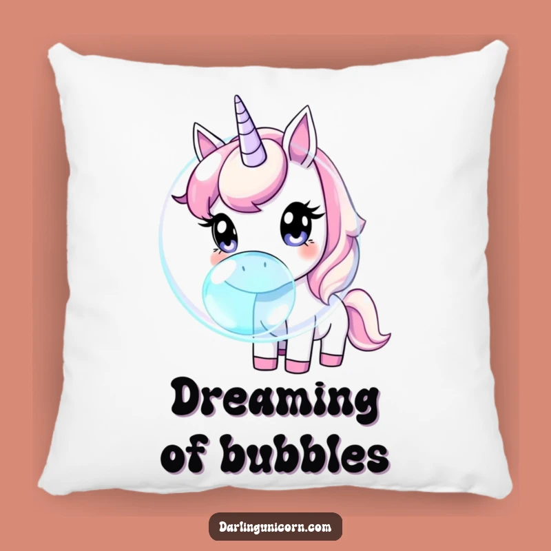 Funny Unicorn Pillow: Curious Sniffing Bubble, Cozy Whimsical Decor Gift