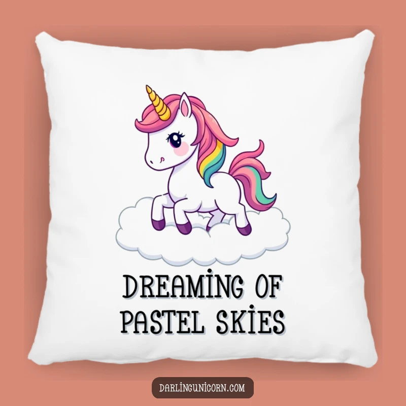Funny Kawaii Unicorn Pillow: Rainbow Clouds, Cozy & Dreamy Accent Decor