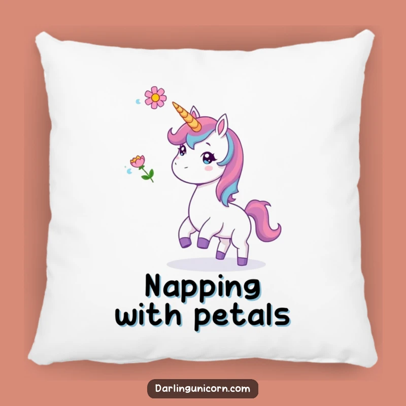 Funny Flower Toss Unicorn Pillow: Cozy Whimsy, Hilarious Comfort Gift
