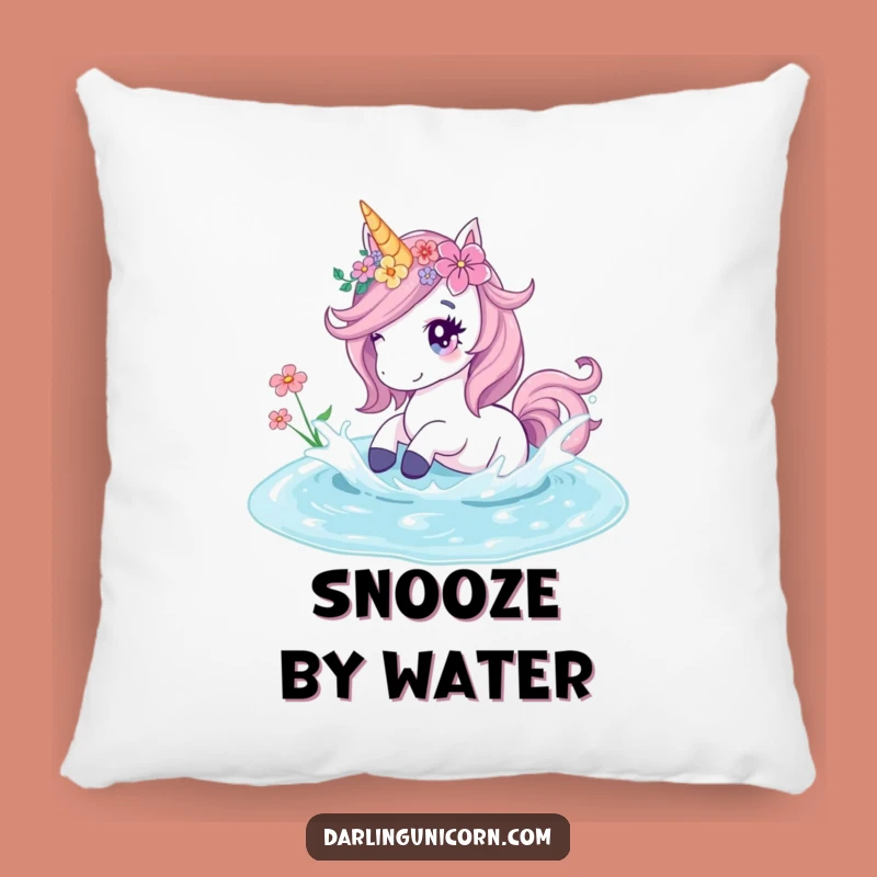 Funny Unicorn Flower Splash Pillow: Cozy Comfort & Floral Serenity!