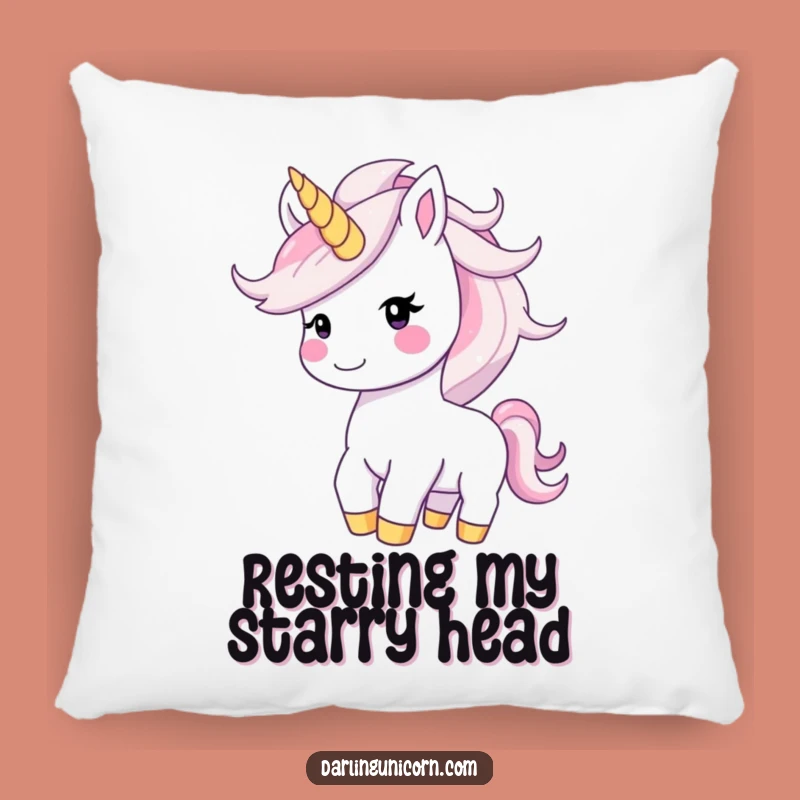 Funny Unicorn Pillow: Happy Starry Mane Toss, Cozy Joyful Decor Gift