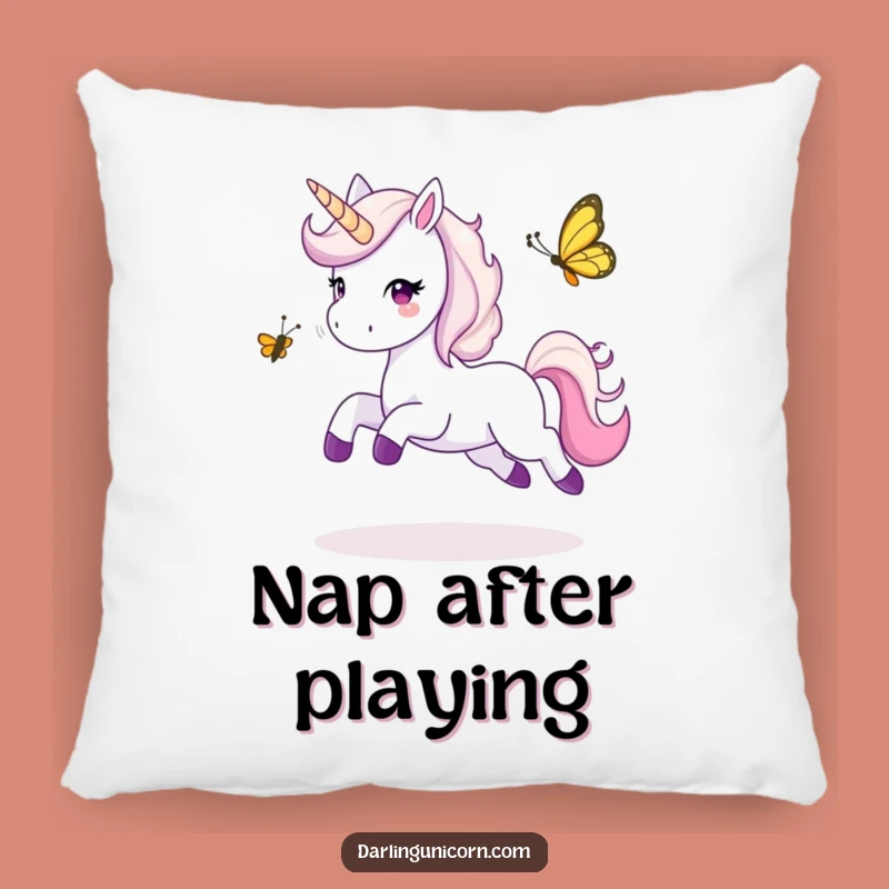 Funny Unicorn Butterfly Tag Pillow: Cozy Comfort & Playful Vibes!