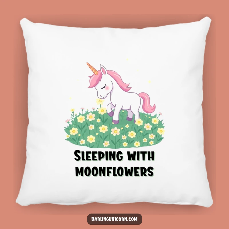 Funny Unicorn Moonflower Pillow: Gentle Nuzzle, Cozy Magical Accent