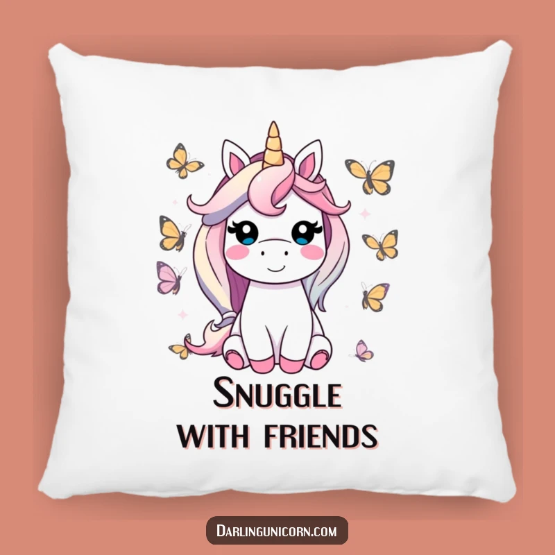 Funny Unicorn Butterfly Friend Pillow: Soft Cushion for Contented Comfort