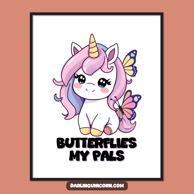 Funny Kind Unicorn Butterfly Digital Print: Instant Serenity, Gentle Decor Gift