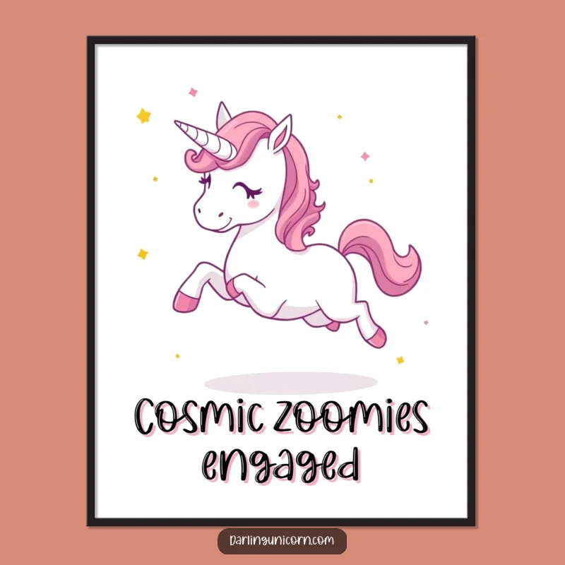 Funny Star Dust Unicorn Digital Print: Instant Magic, Energetic Decor Gift