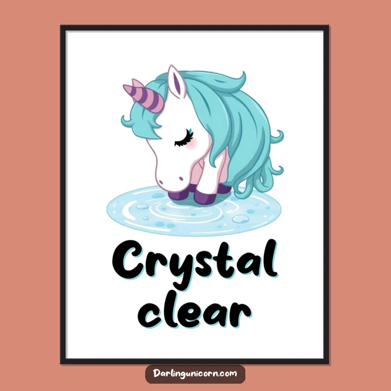 Funny Unicorn Refreshed Stream Digital Print: Peaceful Art for Instant Calm