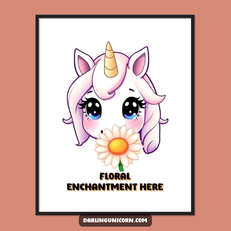 Funny Unicorn Daisy Sniff Digital Print: Instant Magic, Innocent Eyes Art, Perfect Downloadable Gift