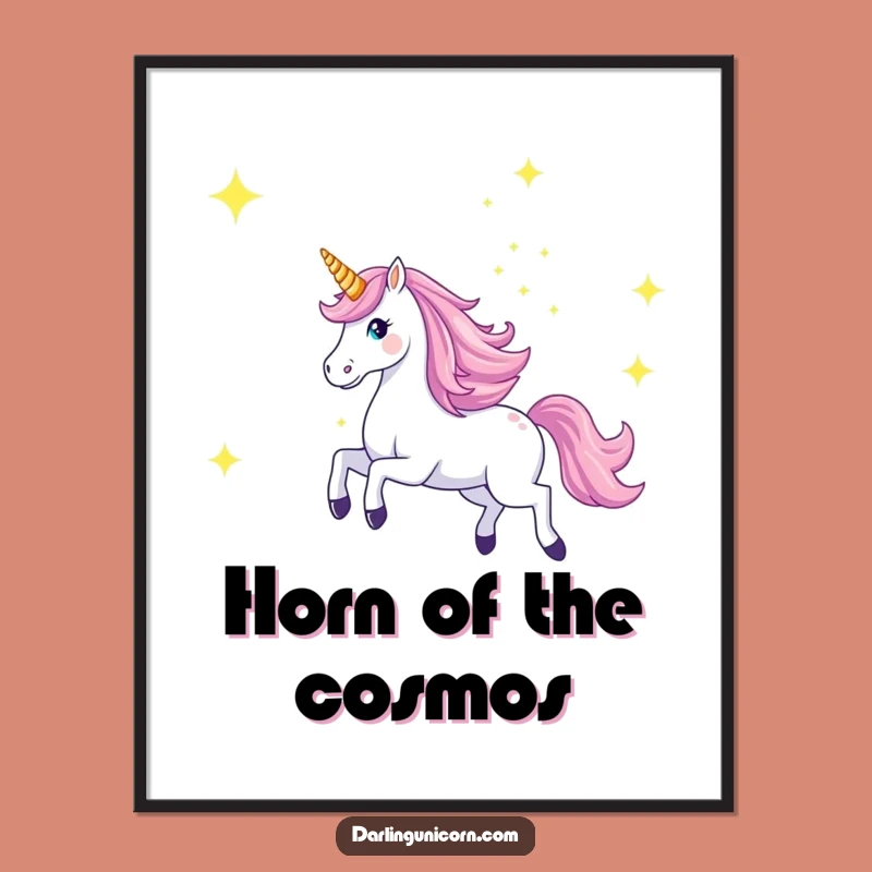 Funny Majestic Unicorn Starry Sky Digital Art - Cosmic Wall Decor Gift