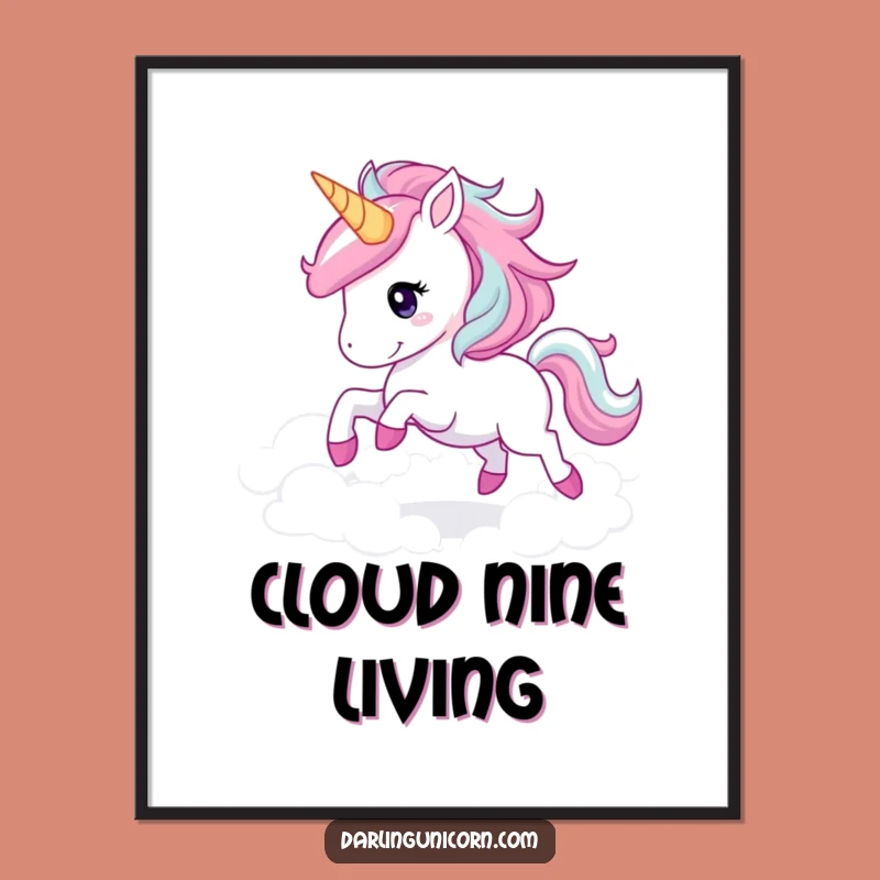 Funny Unicorn Galloping Digital Art Print: Hilarious Magical Art for Instant Download