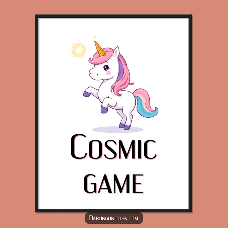 Funny Unicorn Orb Toss Digital Print: Playful Magic for Instant Enchantment