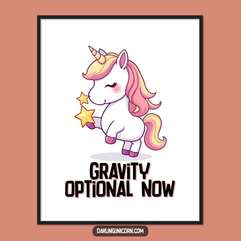Funny Unicorn Star Balance Digital Print: Instant Magic, Hilarious Decor Gift