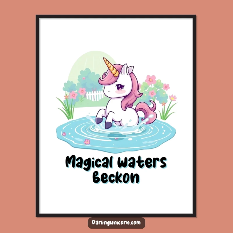 Funny Magical Unicorn Art - Playful Splash Print, Perfect Decor Gift!