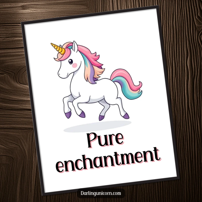 Funny Unicorn Rainbow Digital Art: A majestic unicorn prances with a rainbow trail, offering downloadable magic and whimsical humor.