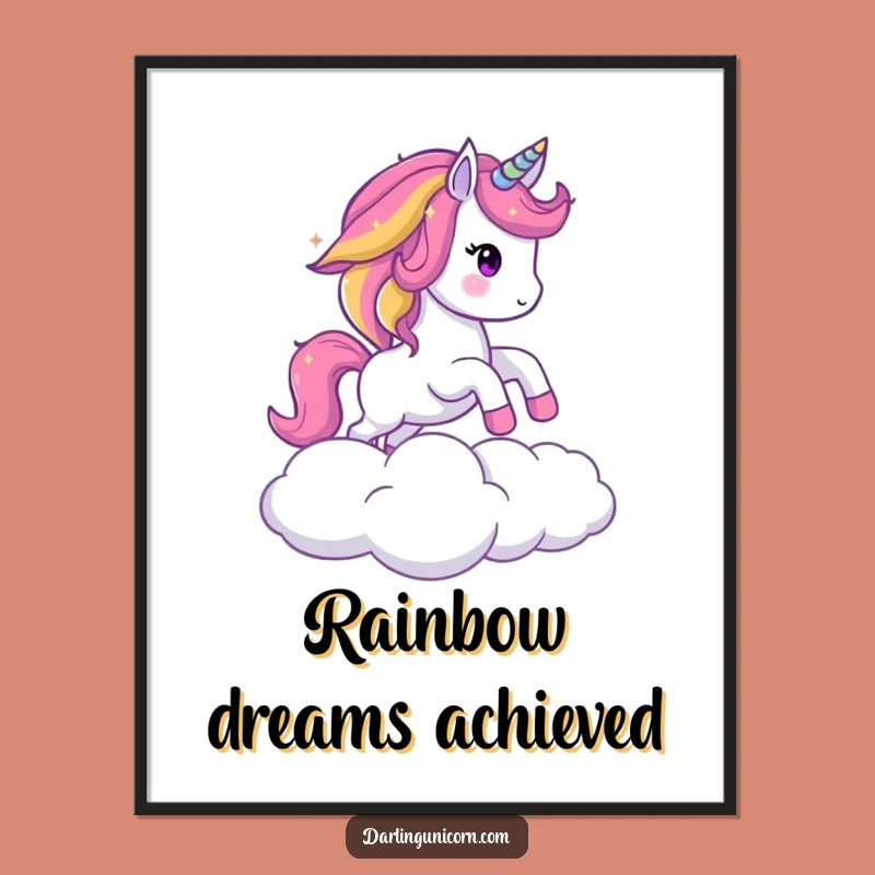 Printable Funny Sparkling Unicorn Rainbow Mane Art: Instant Magic and Humor for Your Walls!