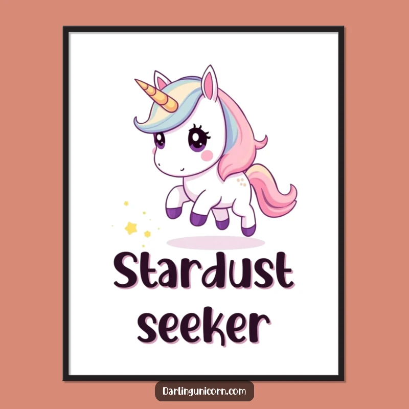 Printable Funny Kawaii Unicorn Stardust Art: Instant Cosmic Whimsy for Your Walls!