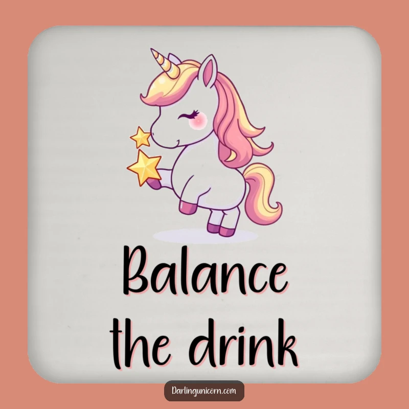 Funny Unicorn Star Balance Coaster: Protect Surfaces with Hilarious Magic Gift