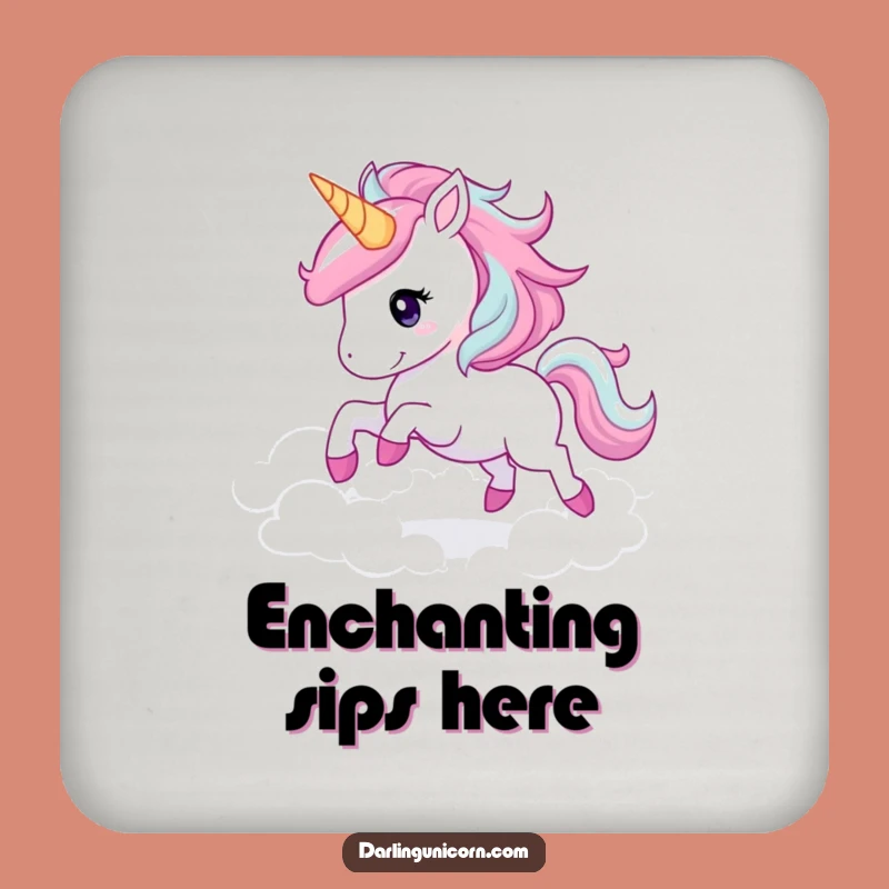 Funny Unicorn Galloping Coaster: Protect Surfaces with Hilarious Magical Art, Fun Gift