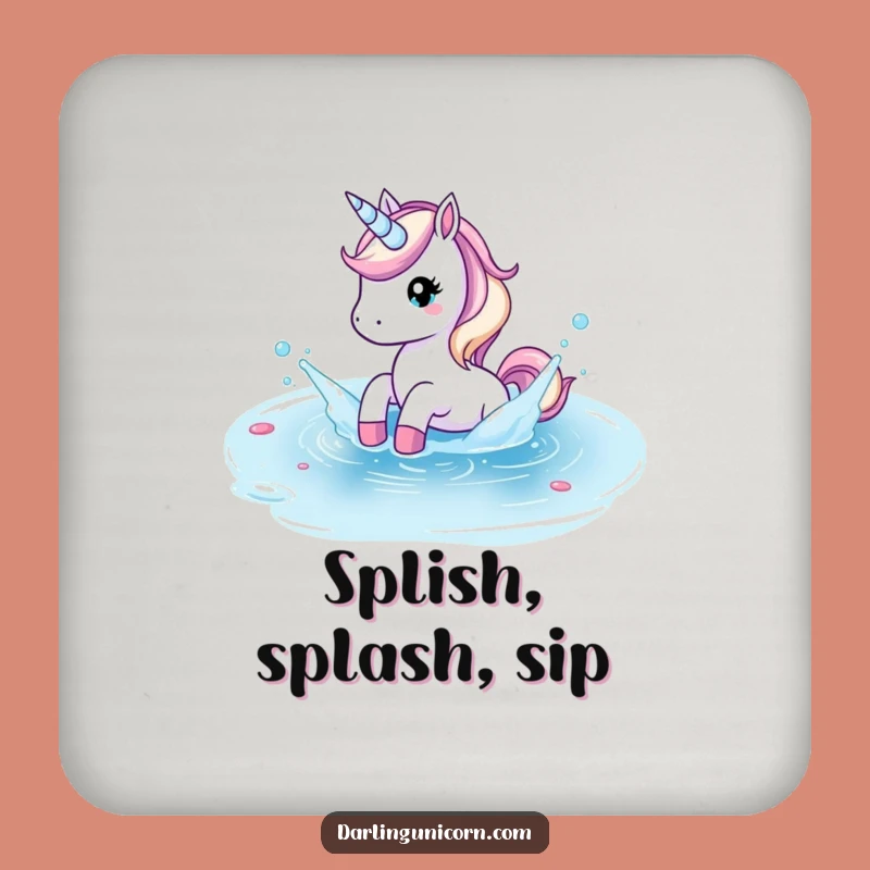 Funny Unicorn Pond Splash Coaster: Protect Surfaces with Aquatic Charm