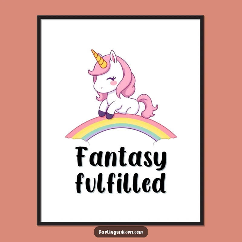 Funny Unicorn Rainbow Poster: Enchanting Art, Perfect Funny Gift for Happy Spaces