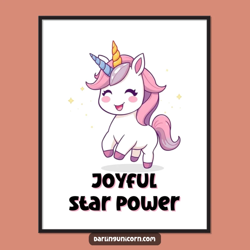 Funny Kawaii Unicorn Stardust Joy Poster: Bring Sparkle and Smiles to Your Walls - Perfect Funny Gift