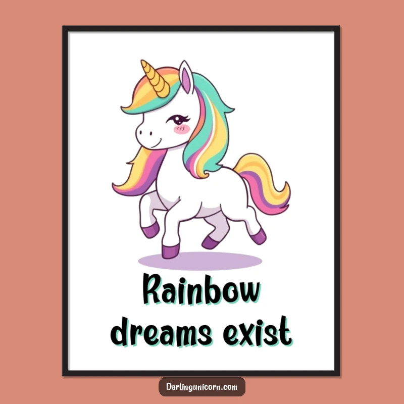 Funny Unicorn Joy Poster: Magical Rainbow Art for Your Happy Space