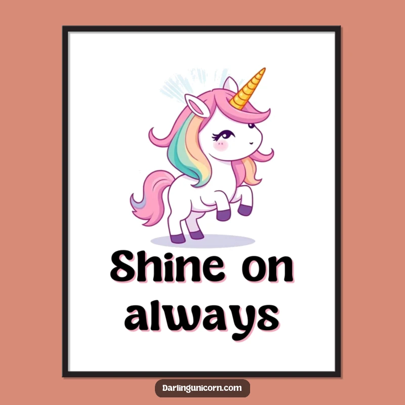Funny Unicorn Light Show Poster - Dazzling Wall Art for Magical Spaces