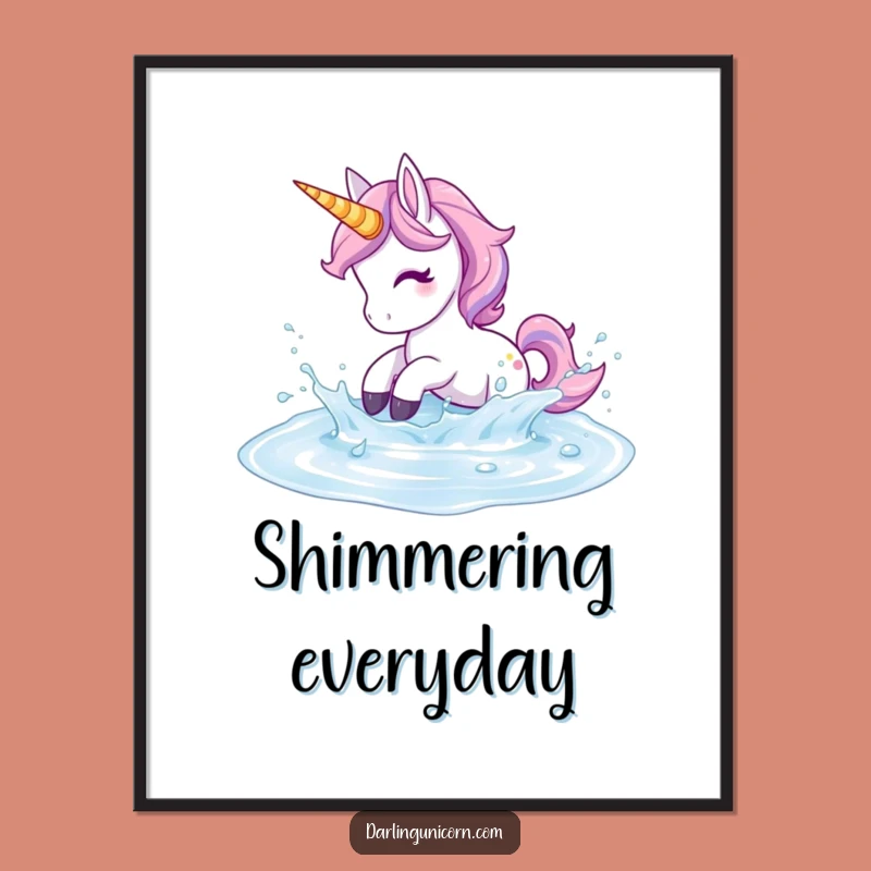 Funny Unicorn Poster - Playful Splash Art, Vibrant Funny Gift Wall Decor