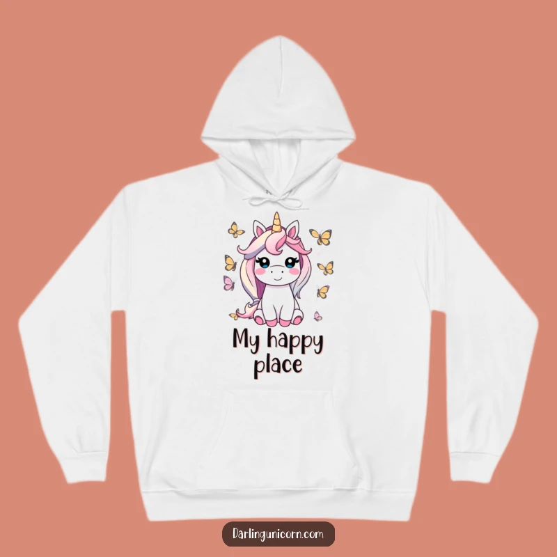 Cozy Funny Unicorn Butterfly Friend Hoodie: Contented Warmth for Gentle Souls