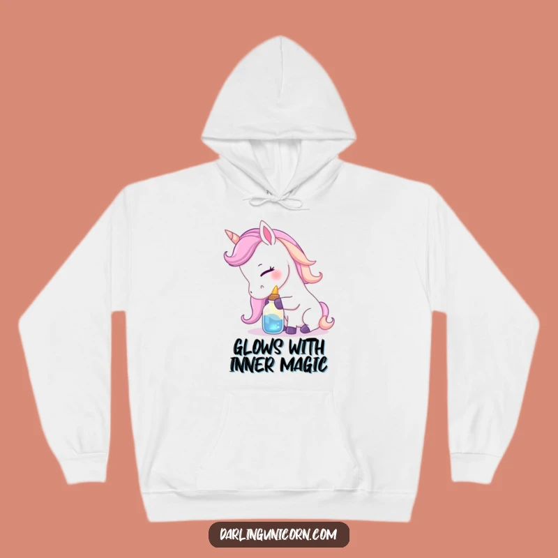 Funny Gentle Unicorn Nuzzling Potion Hoodie - Cozy Magical Creature Gift