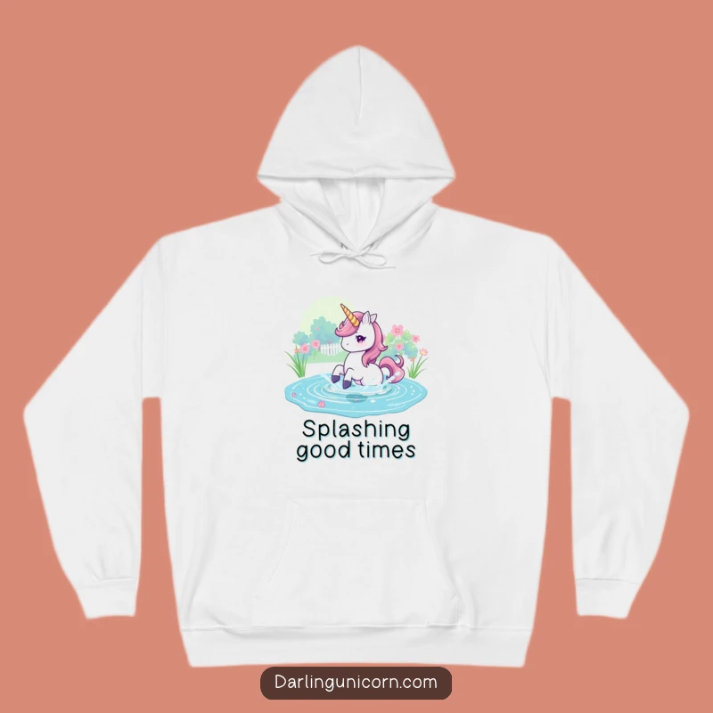 Funny Magical Unicorn Hoodie - Playful Splash Comfort, Perfect Cozy Gift!